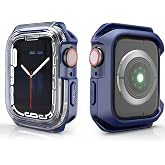 Coverzone Apple Watch 7 45 mm ile Uyumlu TPU Ekran Koruyucu Kılıf, Mavi