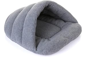 Aliuciku Zwierzęta Poduszki, Zimowe Ciepłe Kapcie Styl Pies Łóżko Pet Dog House Lovely Soft Cat Bed(Gray,Large)