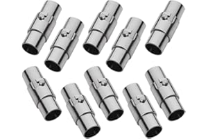 MOAMUN REKYO 10pcs Boucle du Fermoir De Cap/magnétique Fin Cordon en Cuir avec Bracelet Corde en Cuir De Mécanisme De Verrouillage (Noir 3MM)