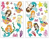 28-teiliges Meerjungfrau und Tiere Wandtattoo Set H2O Mädchen Jungen Kinderzimmer Babyzimmer in 5 Größen (2x16x26cm mehrfarbig)