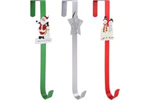 GUKASXI Lot de 3 cintres de porte pour Noël,11,8 pouces cintre de guirlande en métal sur la porte Crochets de porte porte-couronnes pour Noël Home Office Hanging Wall Wedding Door Decor Indoor Outdoor Display