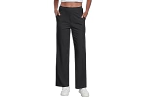 GRECERELLE Palazzo Pantalon pour femme, élégant, ample, jambes larges, taille extensible, avec poches