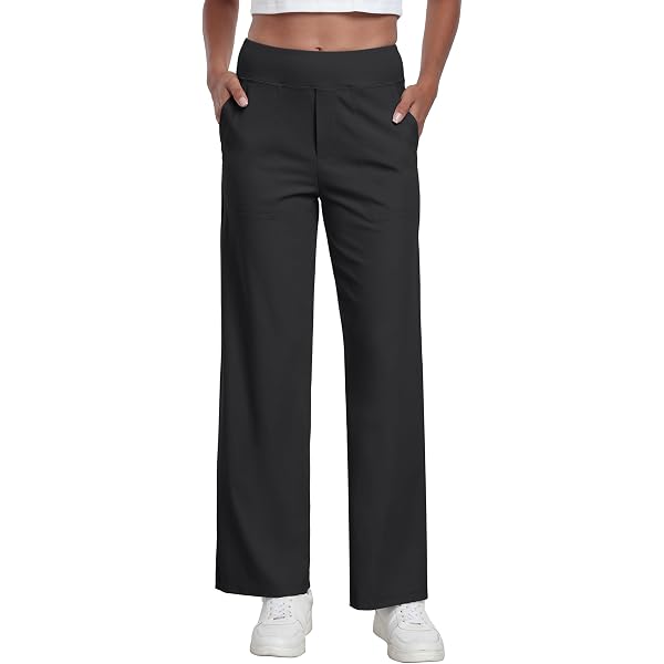 GRECERELLE Pantalon de travail extensible pour femme - Taille élastique - Jambe droite - Pantalon de yoga décontracté avec poches, gris clair, XXL