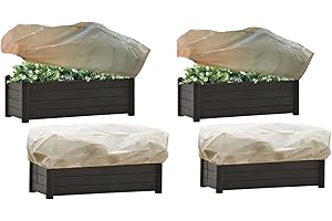 WISDOMGARDEN Bio-Blumenkastenabdeckung, Frostschutzabdeckung, schützt die Blumen im Balkon-Blumenkasten vor Schäden durch leichten Frost oder Wind und Regen sowie vor dem Picken durch Vögel-100*45*40cm-4 Stück