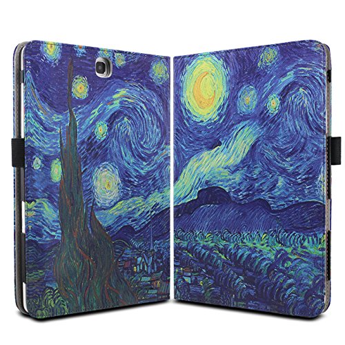 Infiland Samsung Galaxy Tab A 9.7 Hülle Case -Slim Fit Folio PU-lederne dünne Kunstleder Schutzhülle Cover Tasche für Samsung Galaxy Tab A 9.7 T550N/ T555N 24,6 cm (9,7 Zoll) WiFi/LTE Tablet-PC (mit Auto Schlaf / Wach Funktion)(Sterne) - 2