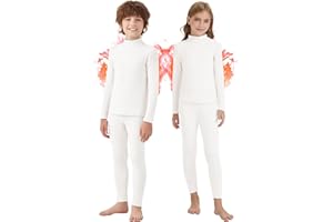 SERSARY Thermounterwäsche Kinder Funktionsunterwäsche Junge Skiunterwäsche Mädchen Winter Atmungsaktiv Thermowäsche Set Warm Funktionswäsche Thermo Unterwäsche Thermounterhemd für Kinder