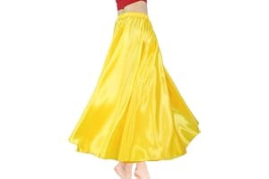 Baisdan Falda de satén para Danza del Vientre, Disfraz de Festival, Falda Larga