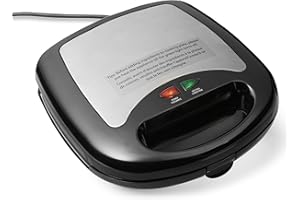 Amazon Basics Appareil à croque-monsieur 3 en 1 avec plaques amovibles 700 W, Noir