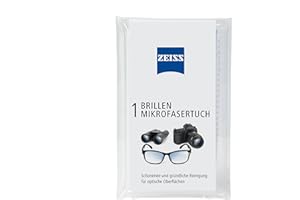 ZEISS Chiffon en Microfibre pour Lunettes pour Un Nettoyage à Sec ou en Combinaison avec des Sprays de Nettoyage pour Lunettes, Lavable en Machine, idéal pour Les Verres de Lunettes, Smartphones,