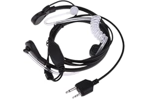 D DOLITY alla Moda Walkie Talkie 2pin Laringofono PTT Auricolare Microfono a Gola Vibrazione per Midland M24 M48 Alan HP450