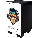 Clapbox Flow Graphic Cajon- Walnut wood (H:50 W:30 L:30) - 3 Internal Snares, Black (Disco) (Smoking Monkey): 