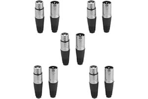 EIGHTNOO 10 Pezzi XLR Connettore di Tipo a Saldare Connettori XLR 3 Pin 5 Maschio e 5 Femmina Presa Audio per Microfono Connector Cavi per Microfono