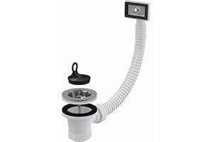 AlcaPlast Spülbecken Ablaufgarnitur 1,5' Ablaufventil 60mm mit Stopfen, Ausführung:mit Überlauf