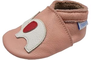 YIHAKIDS Chaussures Bébé Filles Garçons Cuir Souple Bébé Enfant Chaussons Cuir Doux Chaussures Fille Garçon Premiers Pas 0-6 Mois - 2Ans