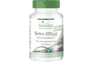 Fairvital | Selenio 200µg - Seleniometionina - Dosis elevada- 60 Comprimidos - Calidad Alemana