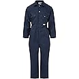 Ladies Zip Front Boilersuit Workwear Boiler Suit Coverall Overall Womens Girls (12 (36" Chest), Navy Blue)
