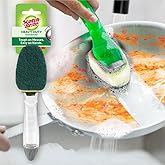 Scotch-Brite Soap Dispensing Dishwand with Scrubber and Handle | Tough on Stains, Easy on Hands, Plastic