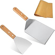 Set Di 2 Spatole Per Barbecue In Acciaio Inox Con Manico In Legno Di Faggio | Per Plancha E Piastre – Perfette Per Smash Burger - 4