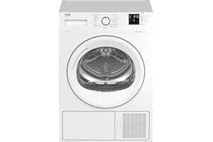 Beko - DRX823N - Asciugatrice Standard 8kg, Classe A++, linea estetica Basic, Display Digit, oblò bianco con manopola bianca, Partenza ritardata 0-24h, Dimensioni AxLxP: 84,6x59,7x56,8cm.