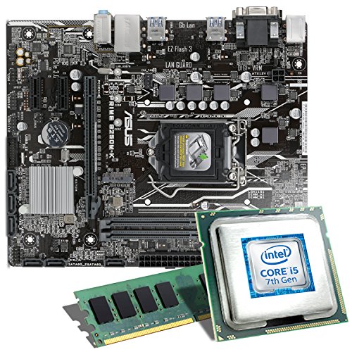 Intel Core i5-7600 / ASUS PRIME B250M-K / 8192 MB Mainboard Bundle | CSL PC Aufrüstkit | Intel Core i5-7600 4x 3500 MHz, 8GB RAM, Intel HD Graphics 630, GigLAN, 7.1 Sound, USB 3.1 | PC Tuning Kit