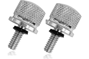 FLYINGWING 2 viti per sedile parafango in acciaio inox cromato 1/4" 20 filettature compatibili con Harley Davidson Sportster Touring Softail Dyna CVO 1996-2023, argento