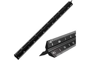 GALAMAX Architectural Scale Ruler - Triangular Aluminum Metric Ruler (30cm) - Ratios 1:20-1:125 for Architects, Students, Draftsman & Engineers- Black