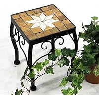 DanDiBo Blumenhocker Mosaik Eckig 21 cm Blumenständer 12015 Beistelltisch Pflanzenständer Mosaiktisch Klein