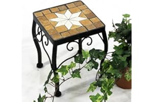 DanDiBo Blumenhocker Mosaik Eckig 21 cm Blumenständer 12015 Beistelltisch Pflanzenständer Mosaiktisch Klein