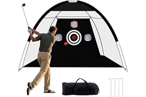 TTCB Sports Golf Practice Net Outdoor, 10x7ft Golf Hitting Net Indoor with Mat & Swing Corrector for Backyard Driving, Chipping, Target Training Equipment Accessories, Gift for Men/Golfer