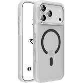 Babilden iPhone i&ccedil;in Uyumlu Mika Sararmaz Buzlu Şeffaf Magsafe ile Uyumlu Renkli Kılıf (Siyah, iPhone 17 Pro Max)