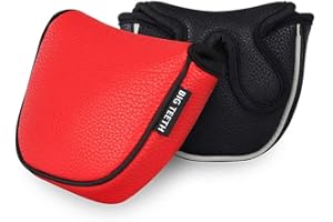 BIG TEETH Golf Mallet Putter Head Covers Center Mid Shaft Golf Club Head Protector Magnetic Closure