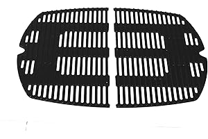 GIRXZYBX 7646 de rechange pour grilles en fonte pour grilles à gaz Weber série q300, q320, q3000, q3200, de grille 45 x 32cm pour Weber q300, 7584, 586002, 5760001, 404341, 2 pièces de rechange pour barbecue
