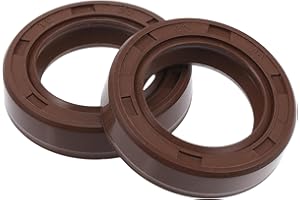 VekAuto Universal Oil Seal TC Double Lip W Steel Spring Seal Ring Rotary Shaft Seal 20x30x7mm High Pressure FKM Rubber Brown 2 Pcs