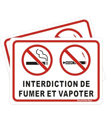 Panneau - Interdiction De Fuer Et Vapoter - Plastique Rigide PVC 1,5