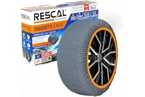 RESCAL Snow Tire Socks for All Tire Sizes, Tire chains alternative, Car Tire Socks, Tire chains alternative, Mountain Law Compliant, Anti-Slip Traction, Easy Installation | High Performance (X-LARGE)