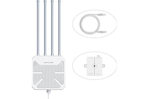 WAVLINK WiFi 6 Extérieur Répéteur/Point d'accès/Routeur, Repeteur WiFi AX1800, Amplificateur WiFi avec 4 Antennes 8 dBi, étanche IP67, Compatible Starlink pour Ferme, Jardin, Camping-Car, Camping