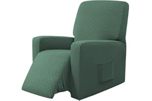 EBETA Copripoltrona Fodera per Poltrona, Coprisedile Chivas Poltrona Reclinabile Relax Completo Elasticizzato con Tasche (Verde Oliva)