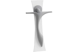 MAZZOLA LUCE Crocifisso a Parete o da Tavolo Moderno 30x15.5 cm Design Stilizzato Bianco Grigio Made in Italy Elevata qualità