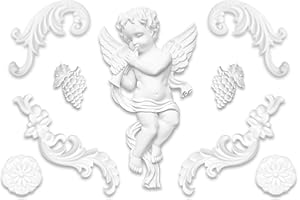 HEXIM PERFECT HEXIM Ornament aus PU - große Auswahl, 104x74mm Stuck, stoßfeste Deko schnitzerei - Verzierung für Wand und Decke (G2390) Wanddeko, Kunsthandwerk