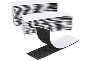 GOLDGE 40pcs (20pairs) Bande Auto-Adhésif(3 x 10 cm),Scratch Autocollant Double Face, Bande avec Envers adhésif Ultra-Puissant Noir