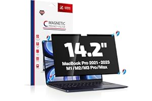 Fluflyer Magnetischer Blickschutzfilter Kompatibel Mit MacBook Pro 14 Zoll 2021-2023 (M1 A2442/M2 A2779/M3 A2992 A2918), Abnehmbar Anti Glare Blickschutzfolie Sichtschutz für MacBook 14,2 Zoll