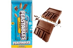 Feastables MrBeast Barres chocolatées (10 x 60 g) - Le cadeau chocolaté pour la vraie bête (pack de 10, Almond)