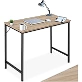 tectake&reg; Wooden Desk Table with Sturdy Structure, Computer Table for Office, Industrial Design, Modern Desk Table &ndash; 50 x 80 x