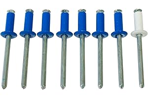 Cora 000116010 Kit 8 Rivetti Fissaggio Targa, 7 Blu e 1 Bianco