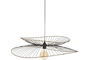 ATMOSPHERA CREATEUR D'INTERIEUR Atmosphera - Suspension Alara Noir - Abat-jour en Métal D70cm - Ampoule Non Incluse E27 40W - Luminaire pour Salon, Bureau, Chambre, Cuisine