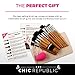 Bamboo Makeup Brushes - 11 Piece Set with Premium Synthetic Hair and Natural Bamboo Handles for Face Cheeks and Eyes, BONUS Complexion Beauty Makeup Sponge Blender!