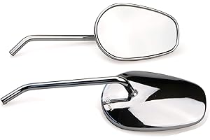 Iguana Custom COPPIA SPECCHIETTI RETROVISORI MOTO OMOLOGATI HD STYLE CROMATI CON VITERIA INCLUSA PER TUTTE LE MOTO OTTIMA Visibilità.