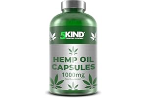 5KIND CLINICAL SKINCARE 5kind Hemp Oil Capsules High Strength 1000mg - 180 Soft Gel Hemp Seed Oil Capsules 1000mg - Virgin, Cold Pressed Hemp Capsules - Naturally Rich Vegan Omega 3 6 9 Capsules High Strength
