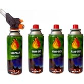 MOBEE 4 Adet 227 Gr Gaz Kartuşlu P&uuml;rm&uuml;z Ve &Ccedil;akmaklı Başlık Set Kamp Gazı Set 4 L&uuml; Gaz Kartuşlu P&uuml;rm&uuml;z
