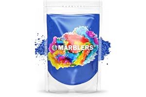 MARBLERS Blue Mica Powder [Gentle Blue] 3oz (85g) | Cosmetic Grade | Epoxy Resin Pigment | Dye | Non-Toxic, Vegan, Cruelty-Free | Lip Gloss, Nails, Body Butter | Bath Bomb, Candle & Soap Making